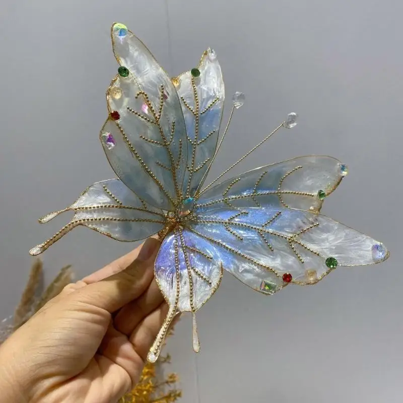 

U4LE древняя большая заколка для волос в форме бабочки для женщин, полимерные заколки для волос для китайского костюма, для