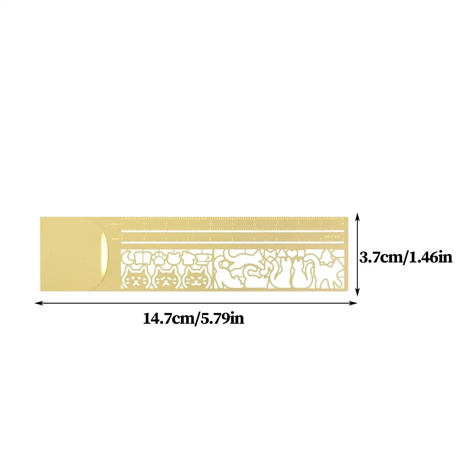 Cute Cat Bookmark Double-Sided Stencil Ruler for Diary/Planner/Notes, Creative Offices Supplies Stationery Gift