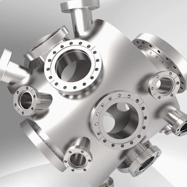 Customized KF/CF/NW/ISO pipes/adapter flanges/variable diameter joints for non-standard vacuum chamber processing