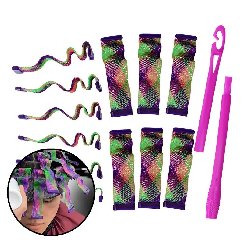 

18/28Pcs Magic Heatless Water Wave Hair Curler Texture Automatic Rolling Bar Hairs Styling Waves Forming Hairdressing Tool