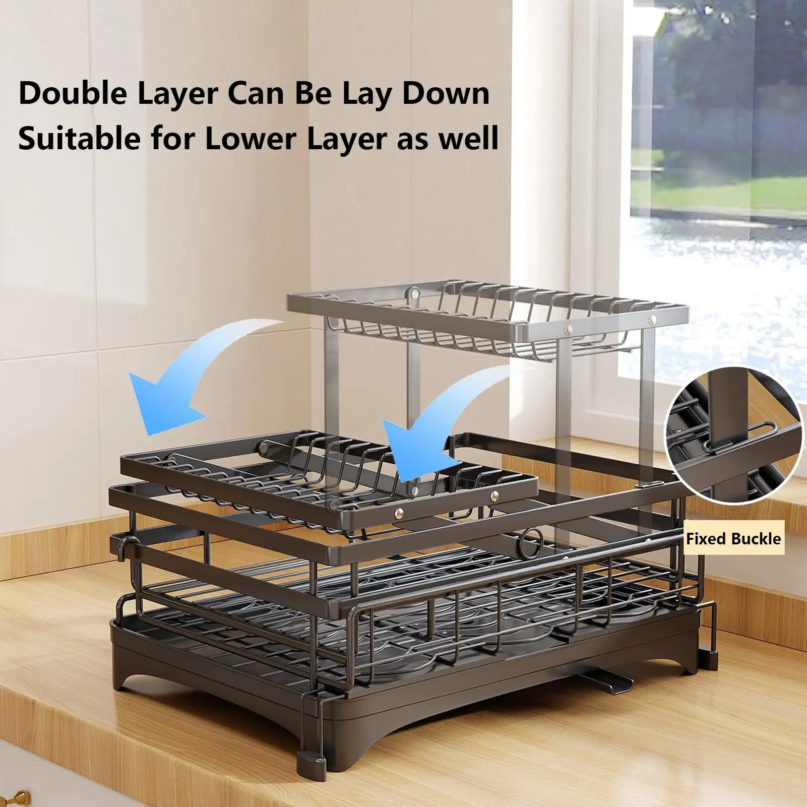 Egouttoir-a-vaisselle-extensible-en-acier-au-carbone-organisateur-de-comptoir-accessoires-d'evier-de-cuisine-pour-bols-tasses-couverts-et-eponges