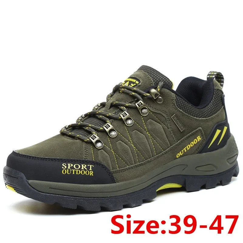hot sale outdoor Men's hiking Shoes Anti-skid Breathable Trekking shoes male Hunting travel Mountain Large size Sneakers 46 47