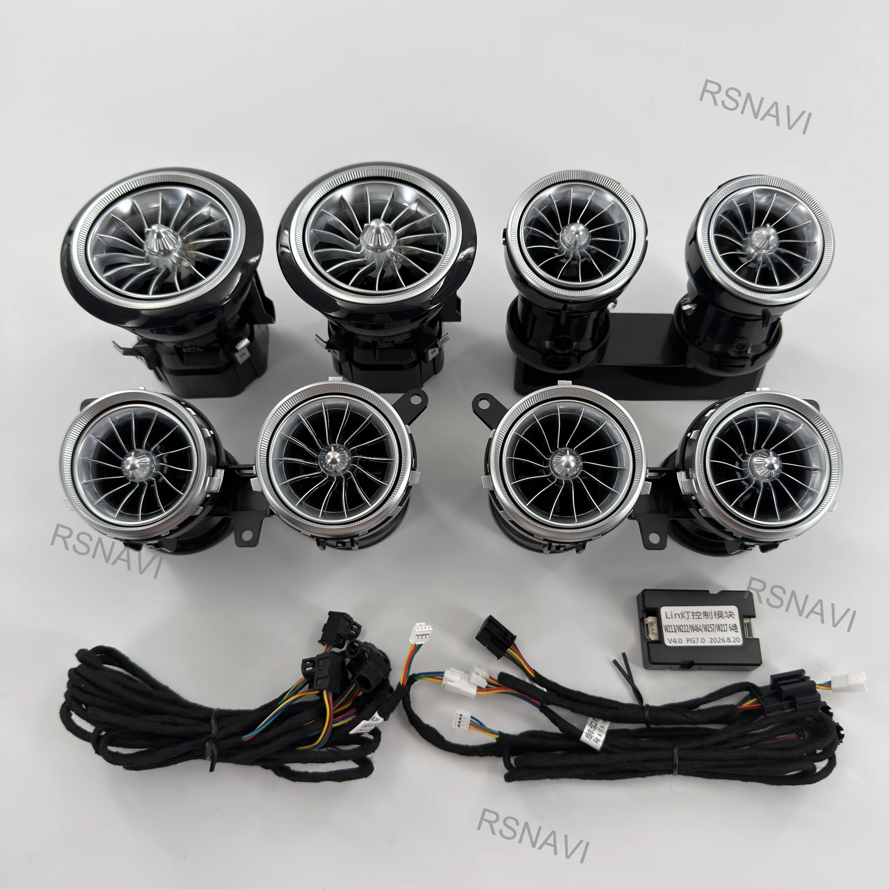 EQS-Style LED AC Air Vents 3/64-Color Ambient Lighting APP Control for Mercedes-Benz W205 X253 W213 W238 W463 W464 Retrofit Kit