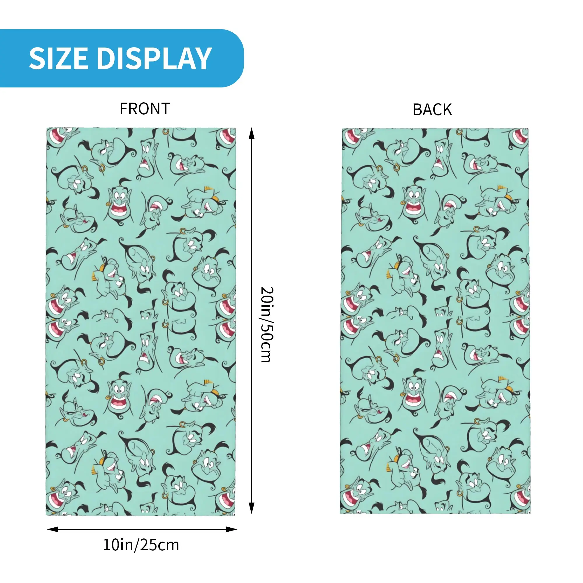 Custom Cute A-Aladdin Cyan Winter Headband Neck Warmer Men Women Ski Running Tube Scarf Genie  Face Bandana Gaiter