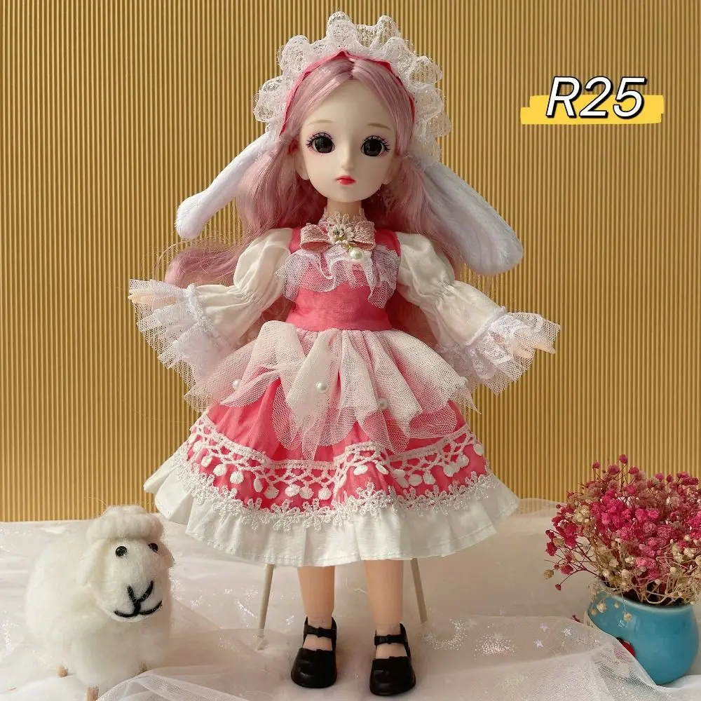 Muñecas Bjd de ojos atractivos, ropa con peluca, maquillaje elegante, vestido de princesa, pelo largo de 30cm, 1 Juego