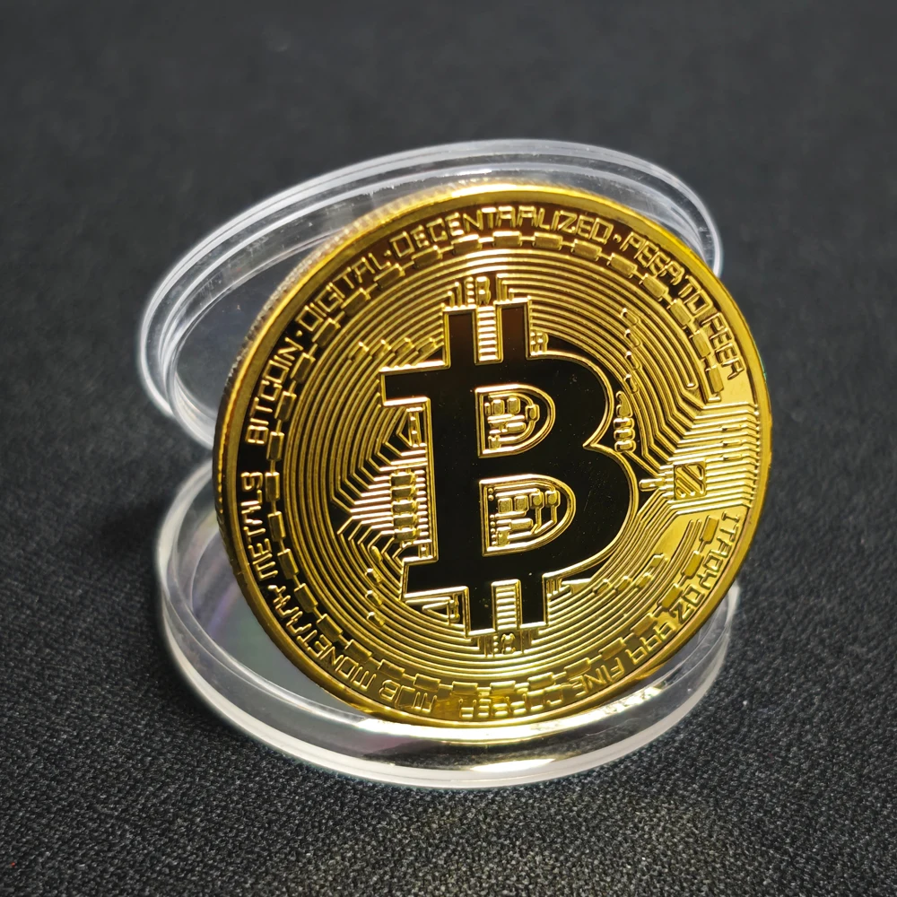 Bitcoin Commemorative Medal 3D Relief Gold Silver Plated Metal Coin Crypto Virtual Currency Collection Souvenir Gift Home Decor