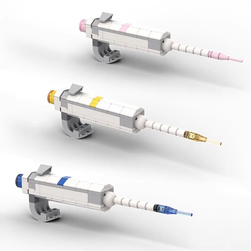 A Blue Assembly DIY Creative Toy for Pipettes, an Excellent Gift Choice for Young Brick Enthusiasts.