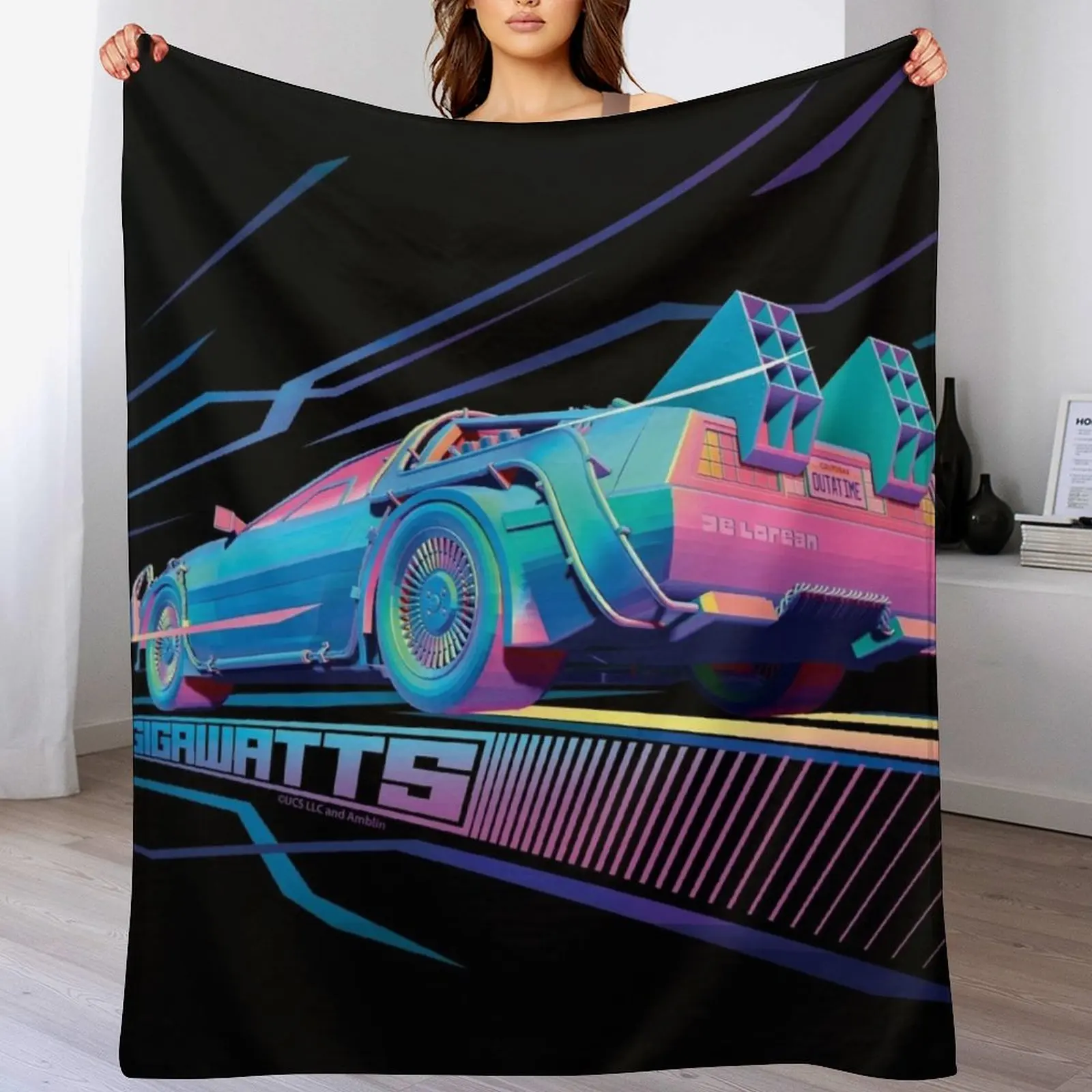 Back to the Future - 1.21 Gigawatts Throw Blanket Quilt Multi-Purpose Plush Warm Blankets