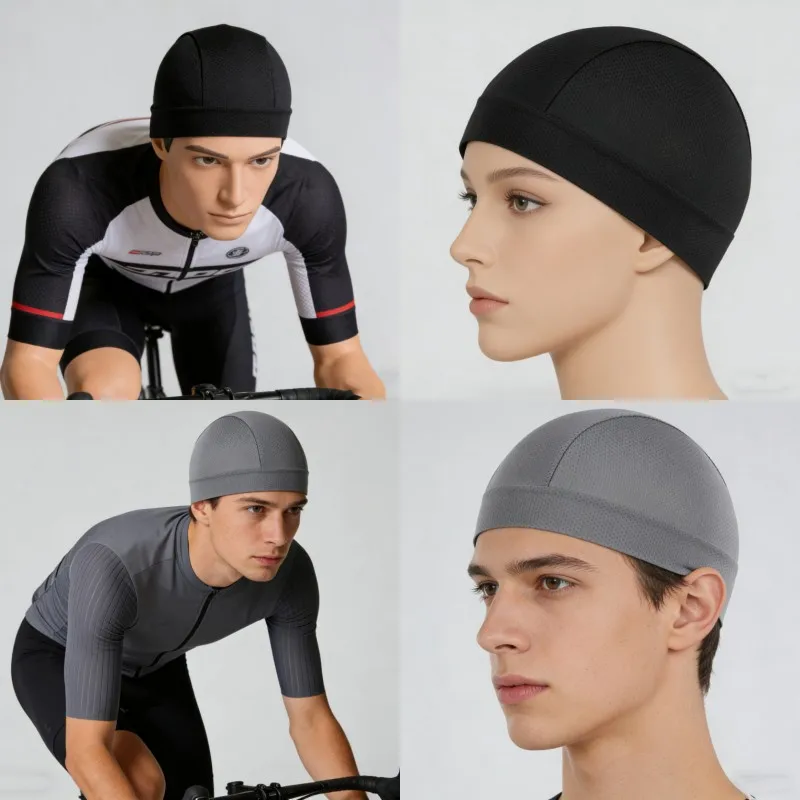 Cycling MTB Under Helmet Liner Beanie Hat Absorb Sweat Headwrap Summer Quick Dry Breathable Mesh Cap Running Sports Hiking Hat