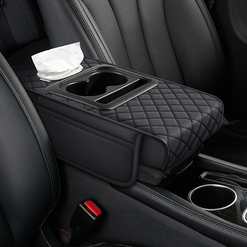 Artificial Leather Car Armrest Box Pad for Mitsubishi Lancer Asx Outlander Pajero Nissan Qashqai J11 Juke Kicks Car Accessories