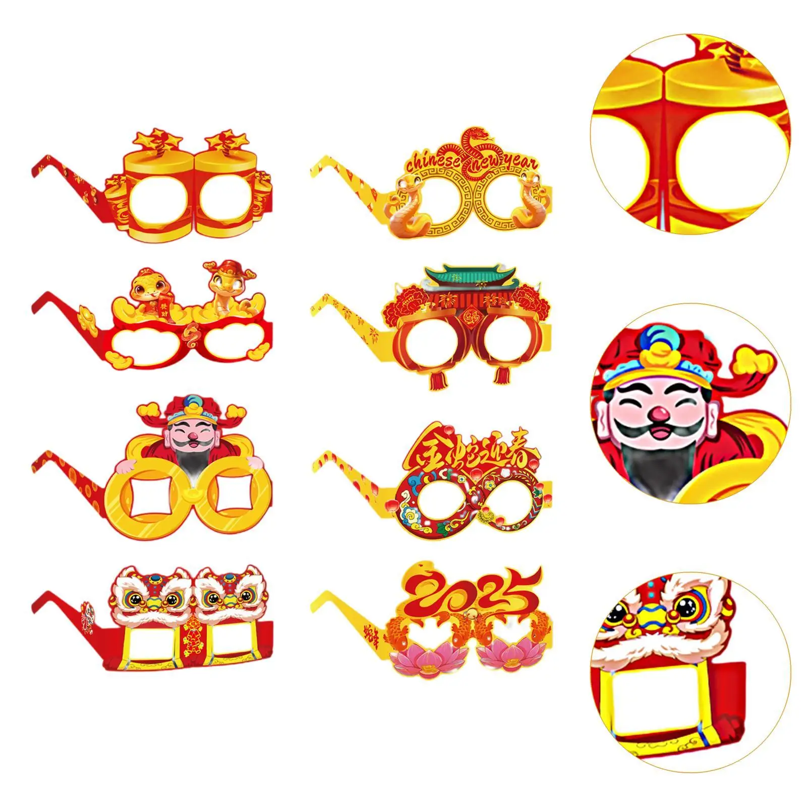 Kacamata Foto Tahun Baru Imlek Bingkai Kacamata Kartun Hewan Kacamata Pesta untuk Anak-anak Dewasa Kacamata Kertas