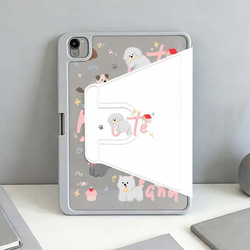 360°Rotatable Tri-Fold Stand Cover For iPad A16 2025 11 Air11/13 iPad 10.2 7/8/9 4/5 10.9 10th IPad Mini6 8.3 Pro 10.5 Pro11