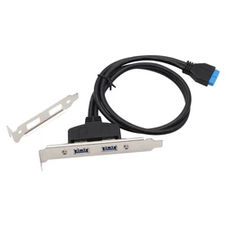 50CM PC Mainboard 20 Pin to Dual USB 3.0 Ports Express Cable PCI Panel Bracket Extension Cord Adapter For Desktop Computer