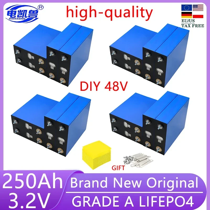 16pcs 3.2V 320Ah 280Ah 310Ah 105Ah 150Ah LiFePO4 battery 3C Lithium iron phosphate battery for 4S 48V Golf Cart Yacht RV solar