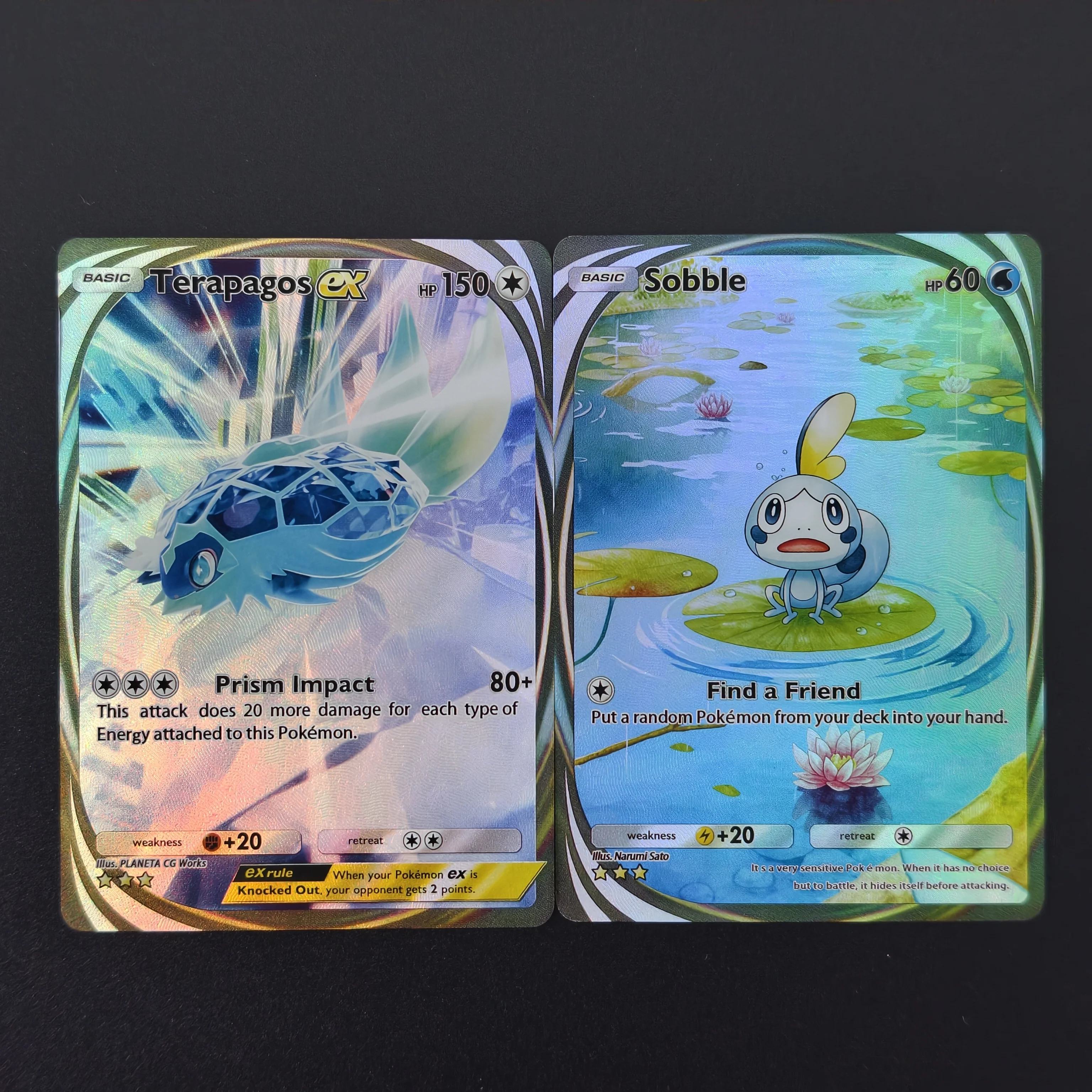 DIY Pocket Card English TCG Terapagosex EX Sobble IR Full Art Holo Shiny Self Made Collection Anime Game Card Gift