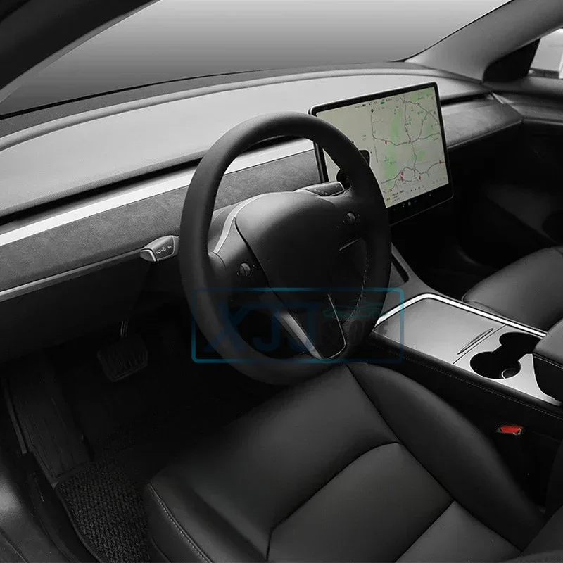 NEW Suede Leather Wrap Dashboard Panel Trim Cover Sticker Protector Pad For Tesla Model Y Model 3 2019 2020 2021 2022 2023