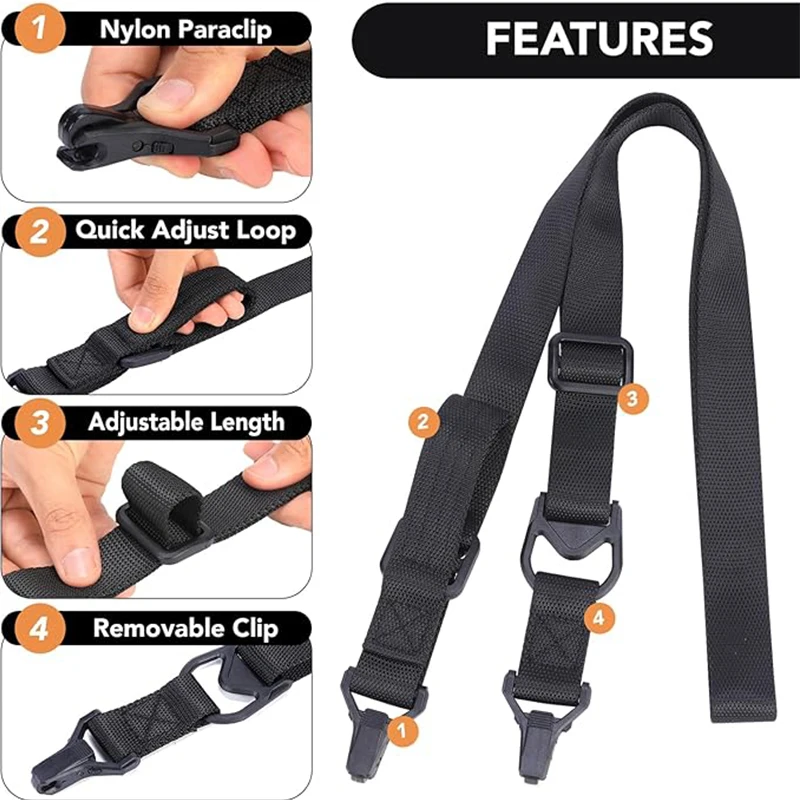 MS3 Gun Sling Multi-Mission Sling Strap Outdoor AR AK Rifle Universal Gun QD Sling Tactical Adjustable Nylon Gun Rope