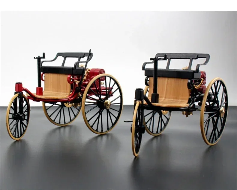 1:12 1886 benzs โมเดลรถสามล้อโลหะรถสามล้อโลหะโมเดลรถคลาสสิกโมเดลรถยนต์ย้อนยุคจำลองของสะสม