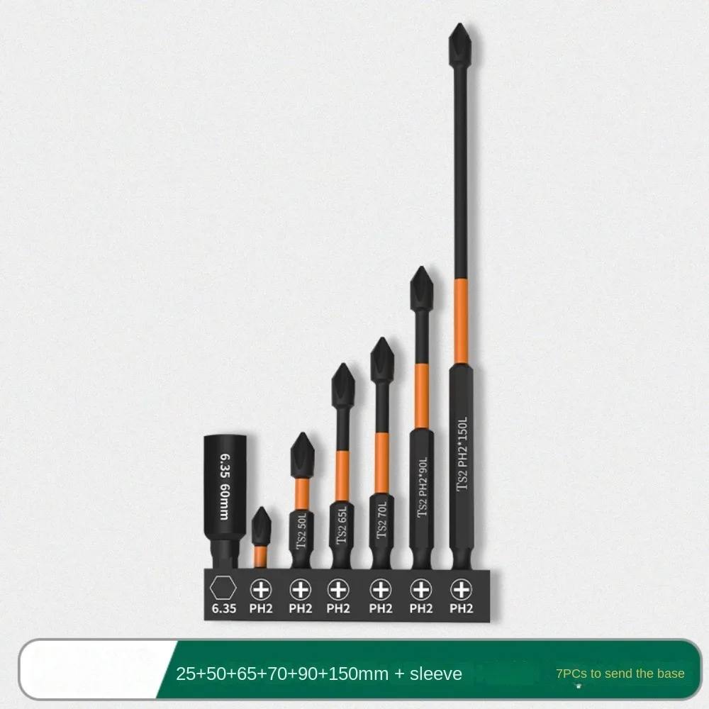 New Portable Anti-shock Screwdriver Bit Non-slip Wear-resistant Driver Bit Multiple Specifications Durable Cross Drill Bit
