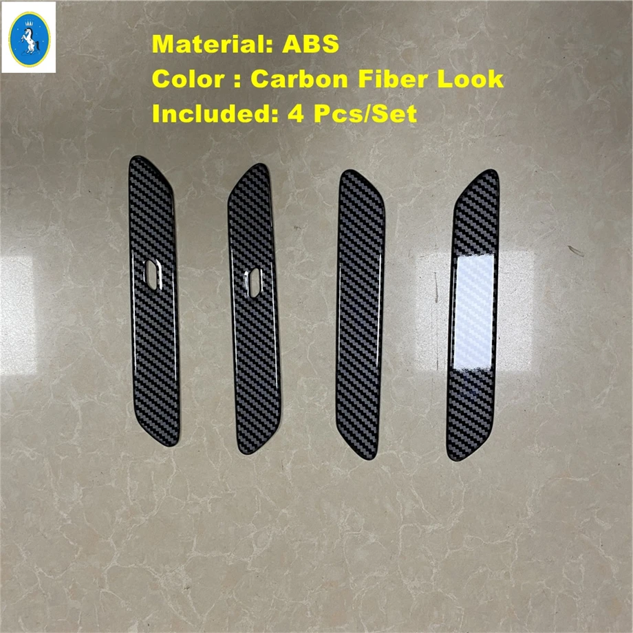 

Carbon Fiber Look Car Window Glass Lift / Rear Air Outlet / Gear Shift Box Frame Accessories Cover Trim For Kia EV6 GT 2022 2023