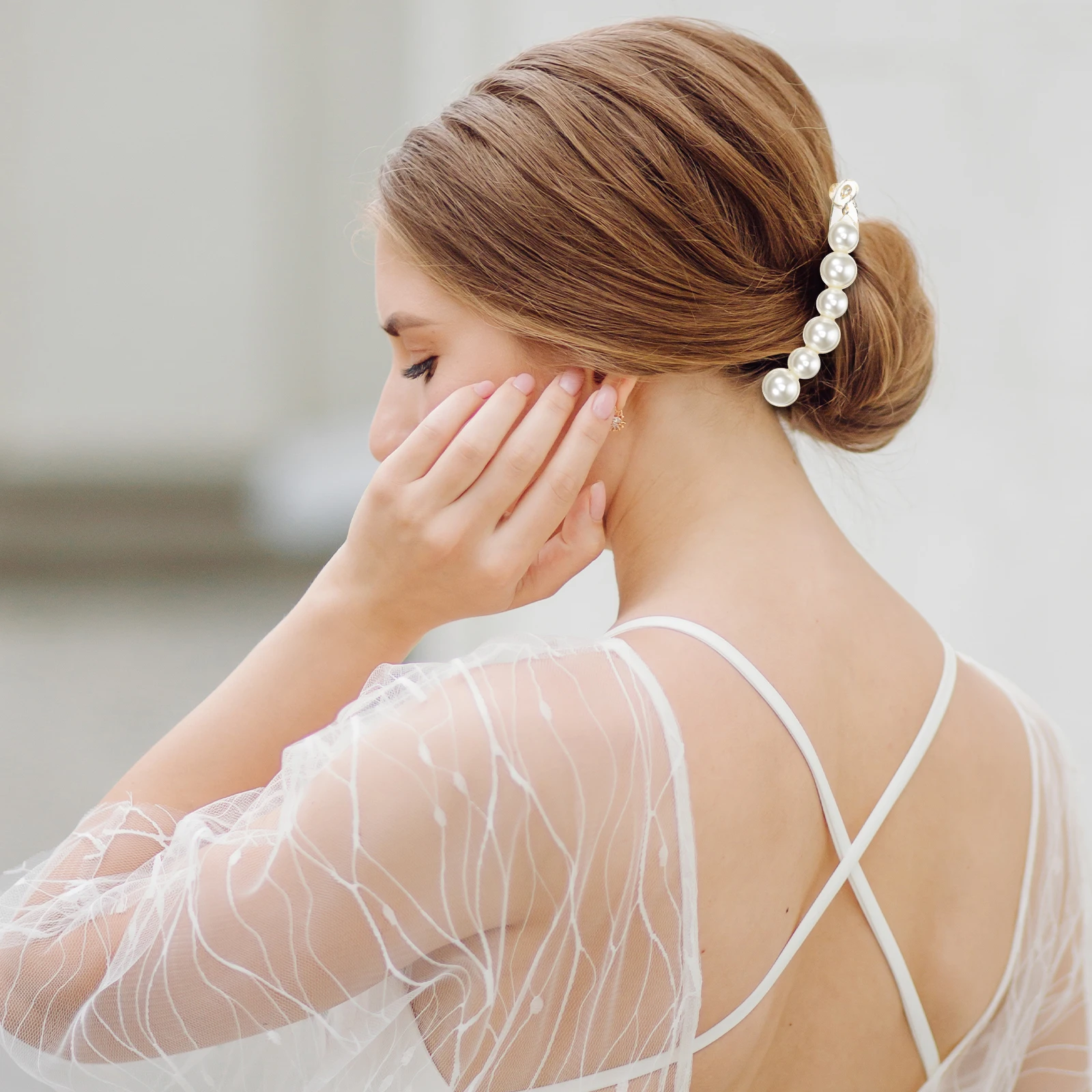 

Pearl Claw Clips Styling Clamps For Ponytail Banana Clip Fine Thick Long Hair Women Hair Trinkets Accessory