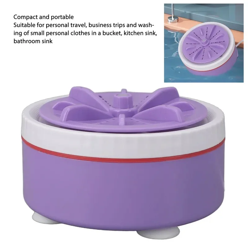 1Pc Mini Turbo Washing Machine Timed Adjustable Multifunction USB Powered Portable Mini Turbo Washer