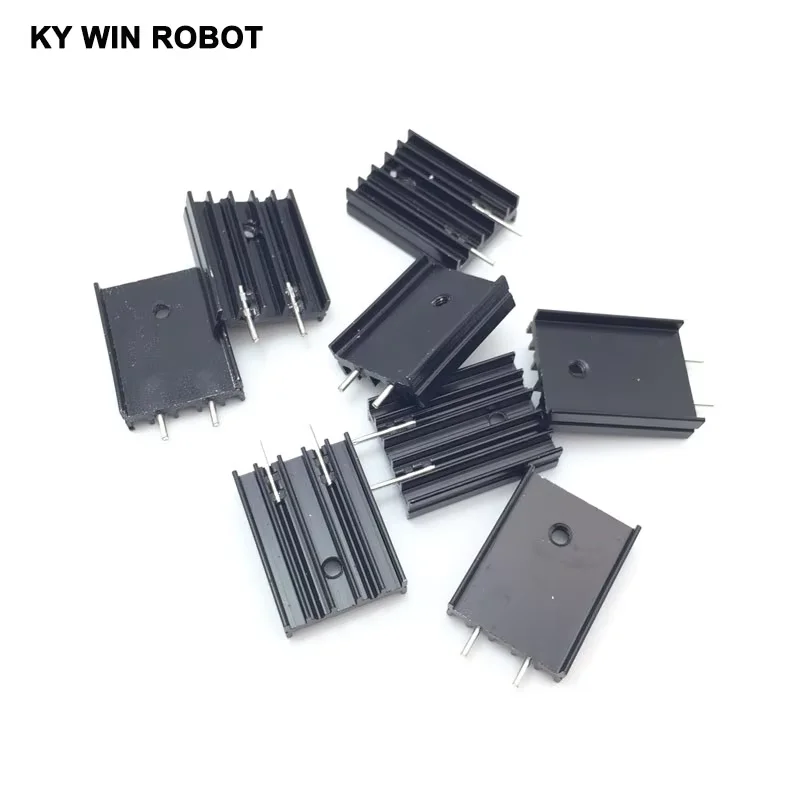 10pcs 19x8x25MM Black Aluminium TO-220 Heatsink TO220 Heat Sink Transistor Radiator TO220 Cooler Cooling 25*8*19MM with 2pin