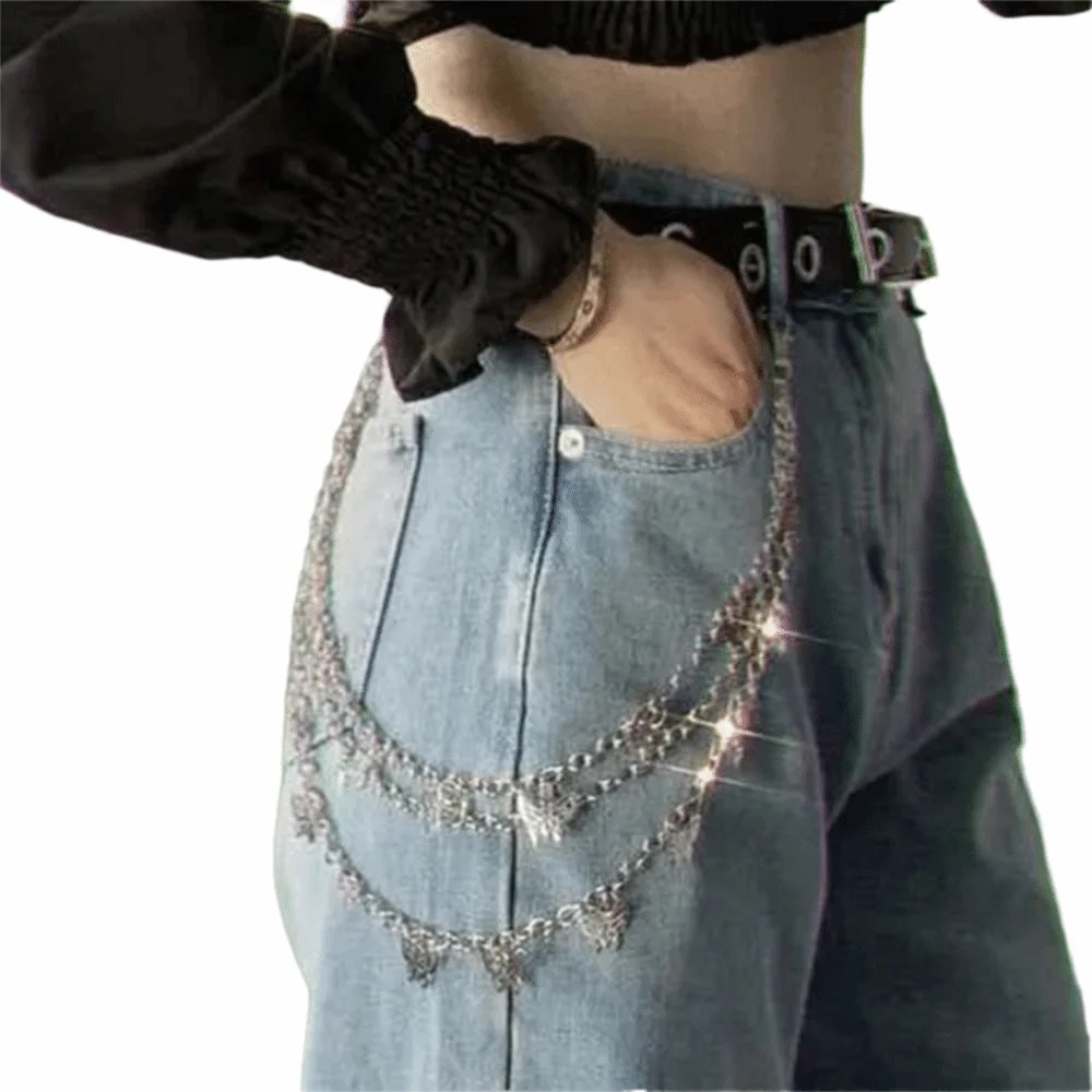 موضة القوطية الشرير حزام الشارع متعدد الطبقات الهيب هوب متعدد الطبقات بنطلون فاسق نمط Harajuku الإكسسوارات ملابس الشارع