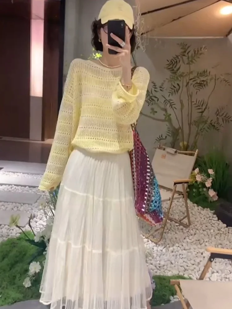 Женская трикотажная одежда свободного кроя Design Sensation Long Sve, модная летняя защита от солнца, повседневная одежда