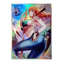 ONE PIECE 60PCS Holographic Anime Cards Sleeve Nami OPCG Foil Trading Card Protectors Shield Outer Cover Magic MTG/PKM 67x92mm