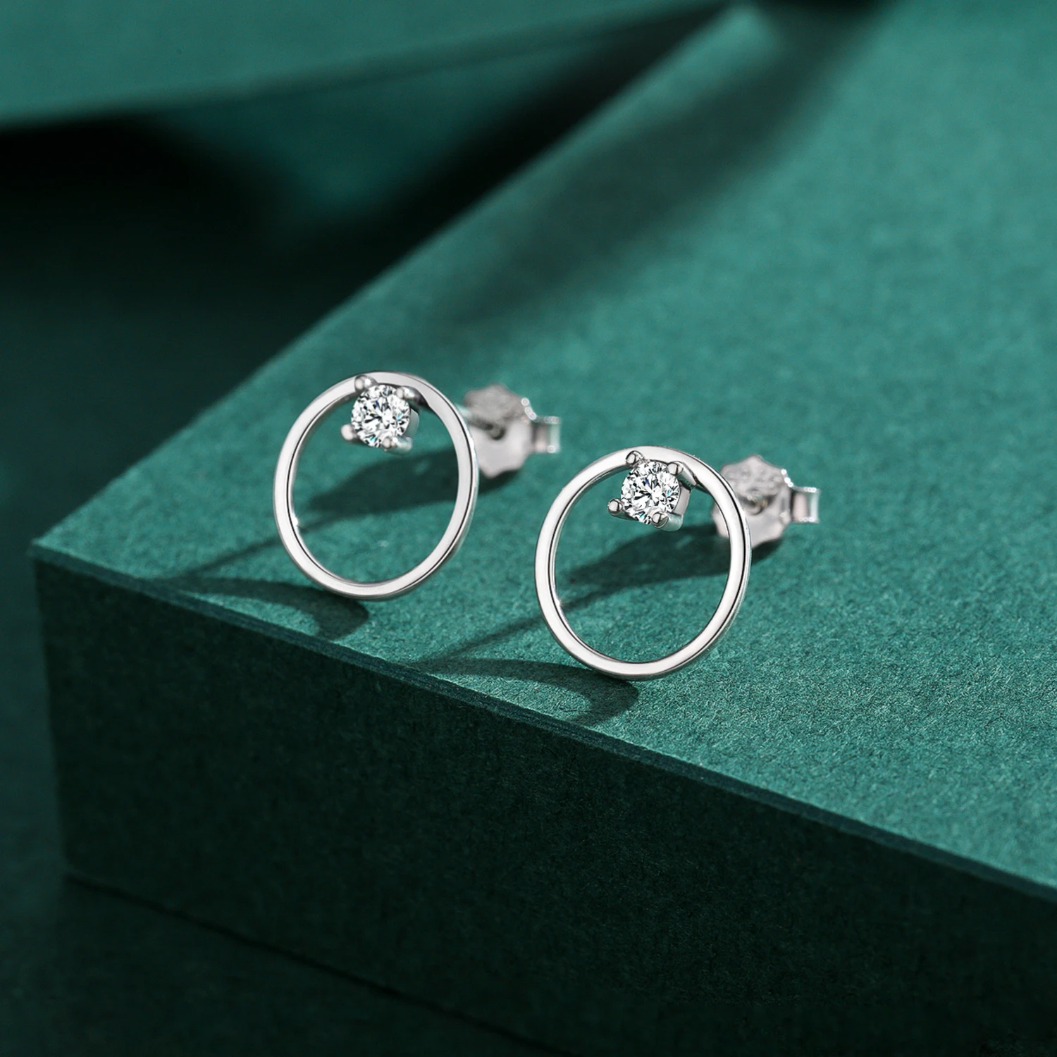 Modian 100% 925 Sterling Silver Vintage Circle Fashion Minimalist Dazzling Stud Earrings For Wedding Fine Jewelry Giftsomen W