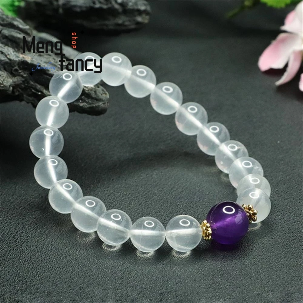 Natural White Ghost String Amethyst Bracelet Women Colourful Simple Exquisite Fashion Fine Jewellery Best Selling Holiday Gifts