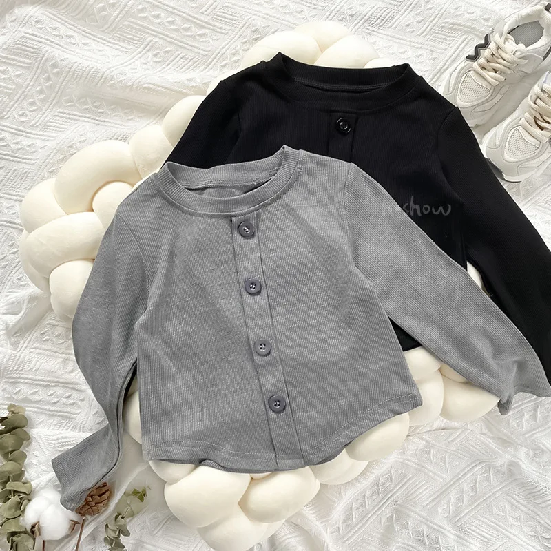 New Korean Style Slim Fit Long Sleeved T-shirt for Girls in Autumn Featuring A Personalized Top and Base for Baby Girls