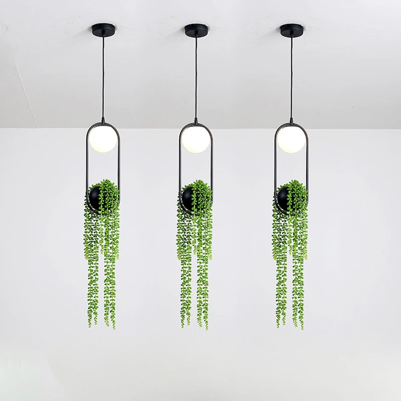 

Modern Led Pendant Lights Nordic Plant Hanging Lamp For Bedroom Diningroom Restaurant Bar Decor Home Iron Luminaire Suspension