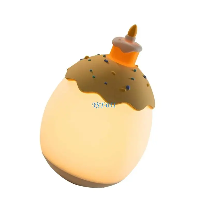 E15A Siliconen Draadloos Nachtlampje Cartoon Eieren/Cake Nachtlampje Nieuwigheid Bedlampje