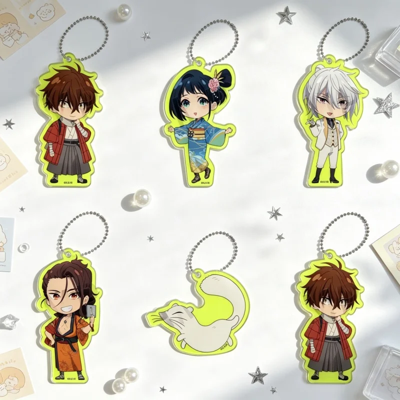 New Anime 2026 Sparks of Tomorrow 5PCS Acrylic Pendant Keychain Kihachi Sakamoto,Inako Momokawa Bag Acrylic KeyRing Display 6CM