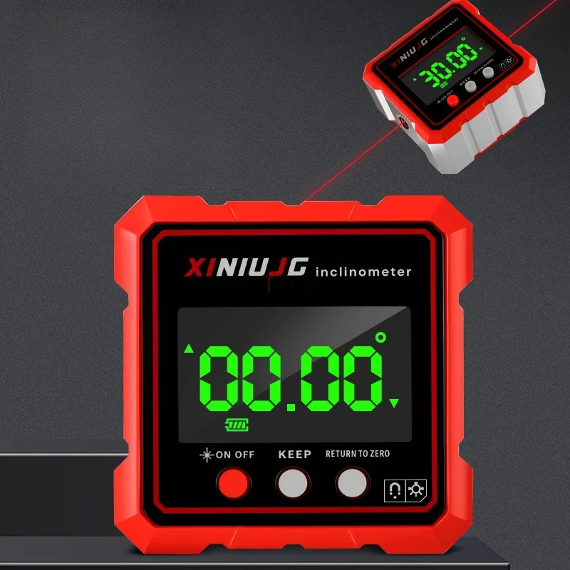 

Dual Laser Digital Electronic Level 360° Angle Finder 4-sided Magnetic Inclinometer Protractor Level Slope Measuring Woodworking