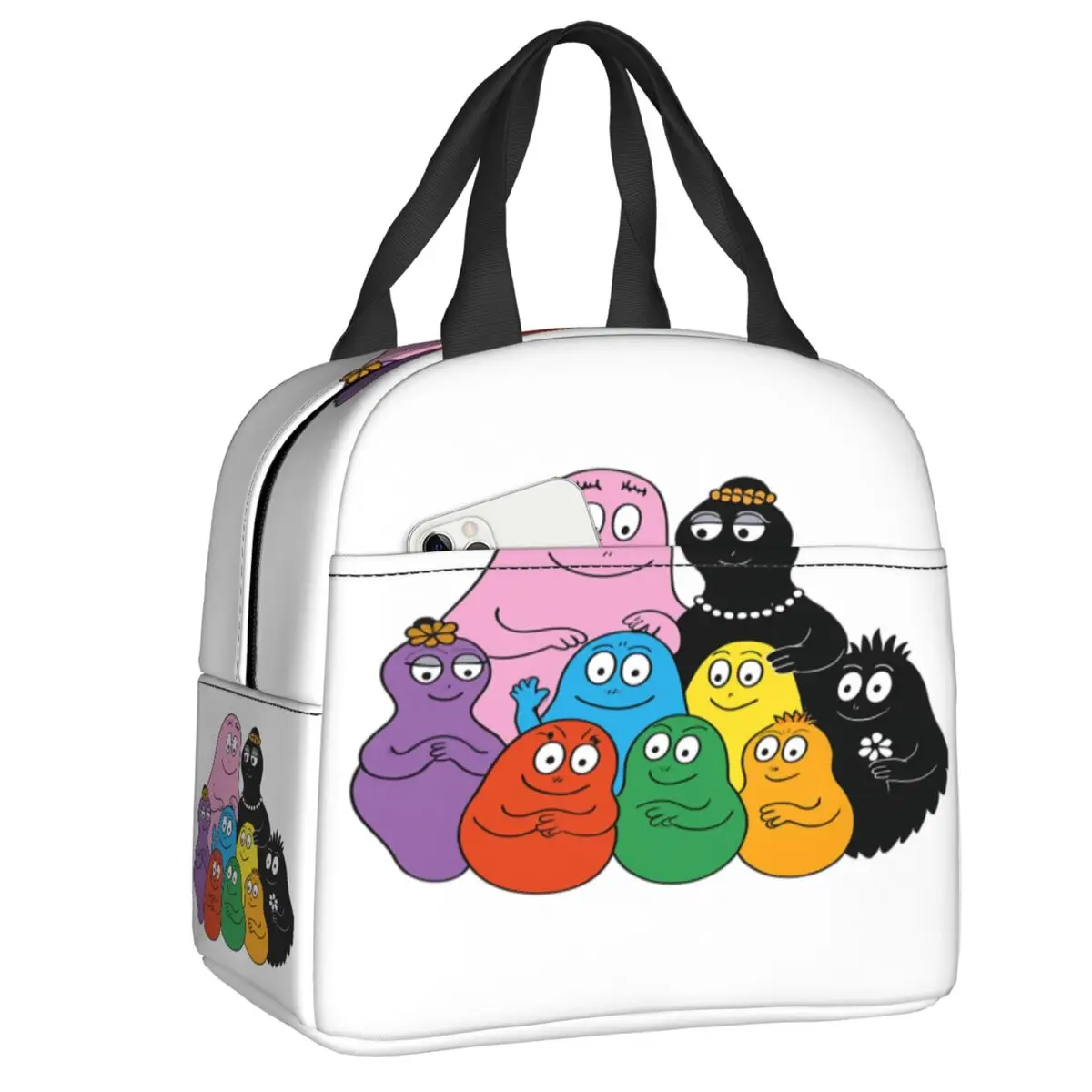 

Barbapapa Cartoon Anime Resuable Lunch Box Women Leakproof Cooler Thermal Food Insulated Lunch Bag School Children Student
