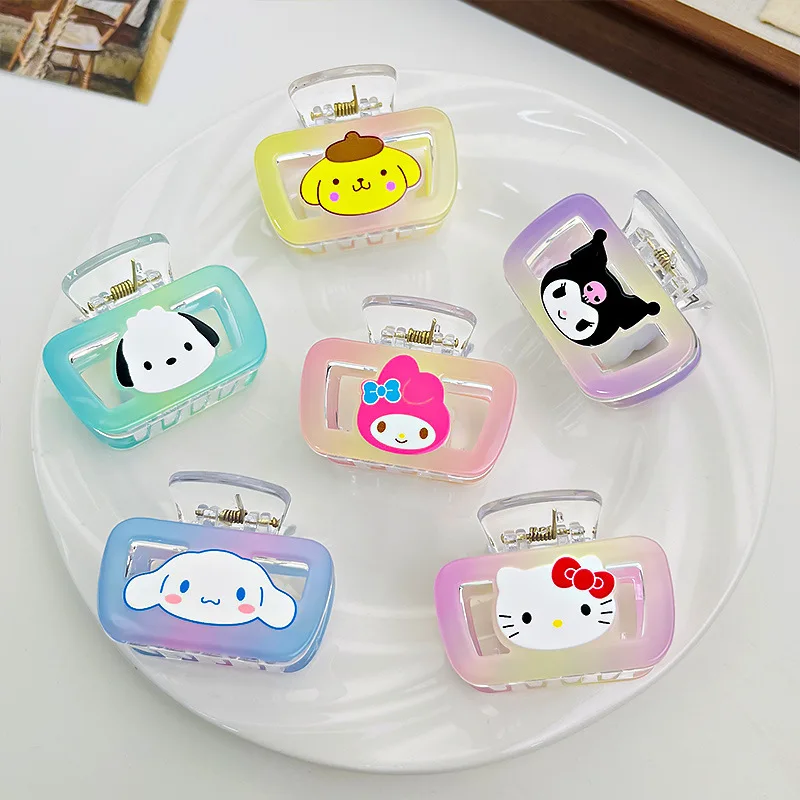 

Anime Sanrio Hello Kitty Grip Clip Kuromi Melody Cinnamoroll Hairpin Cute Back Head Spoon Hairpin Headwear Shark Clip Girl Gifts