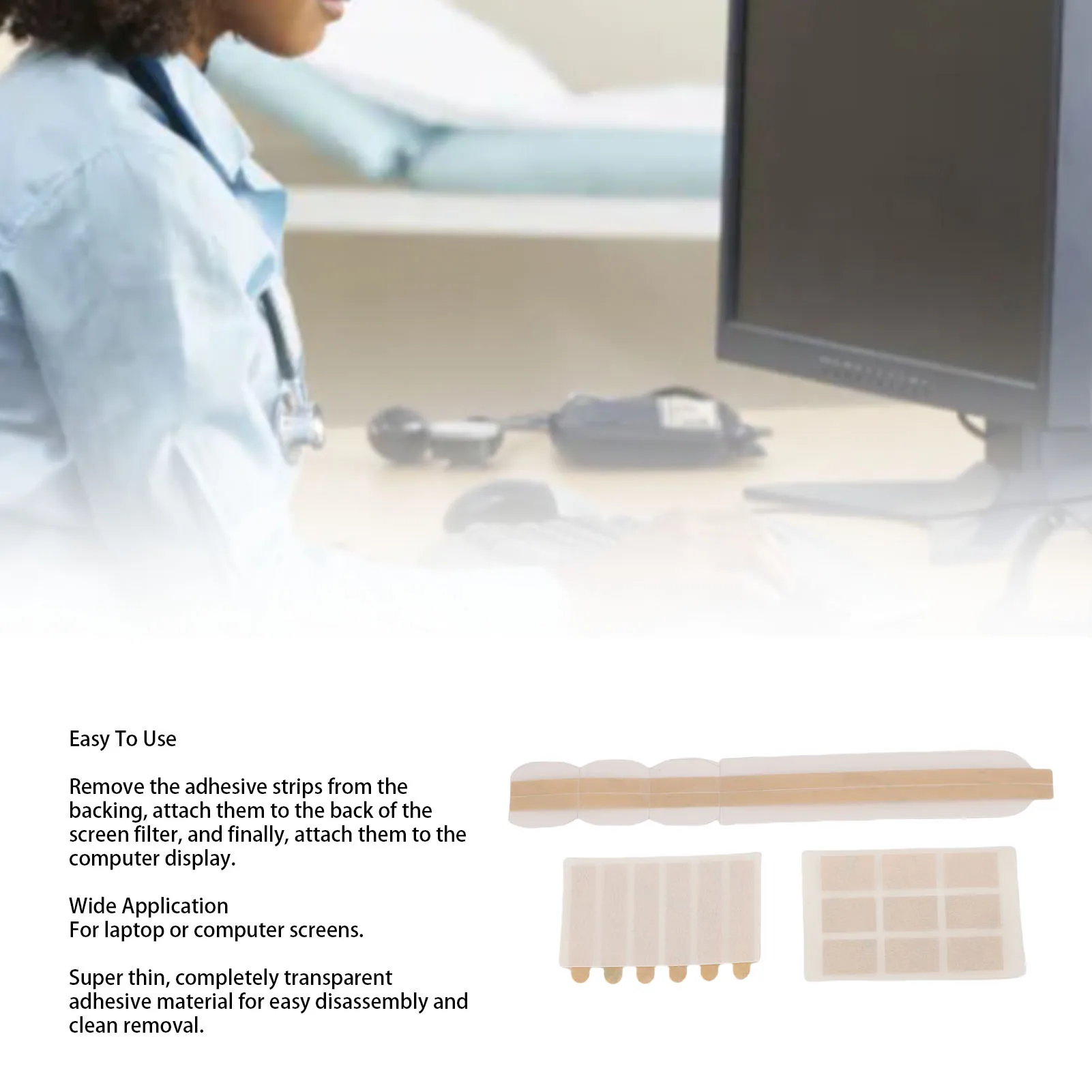 Computer Slide Mount Halter Tab Filter Klebestreifen Kunststoff Schlank Transparent Doppelseitige Computer Slide Mount Halter Tab