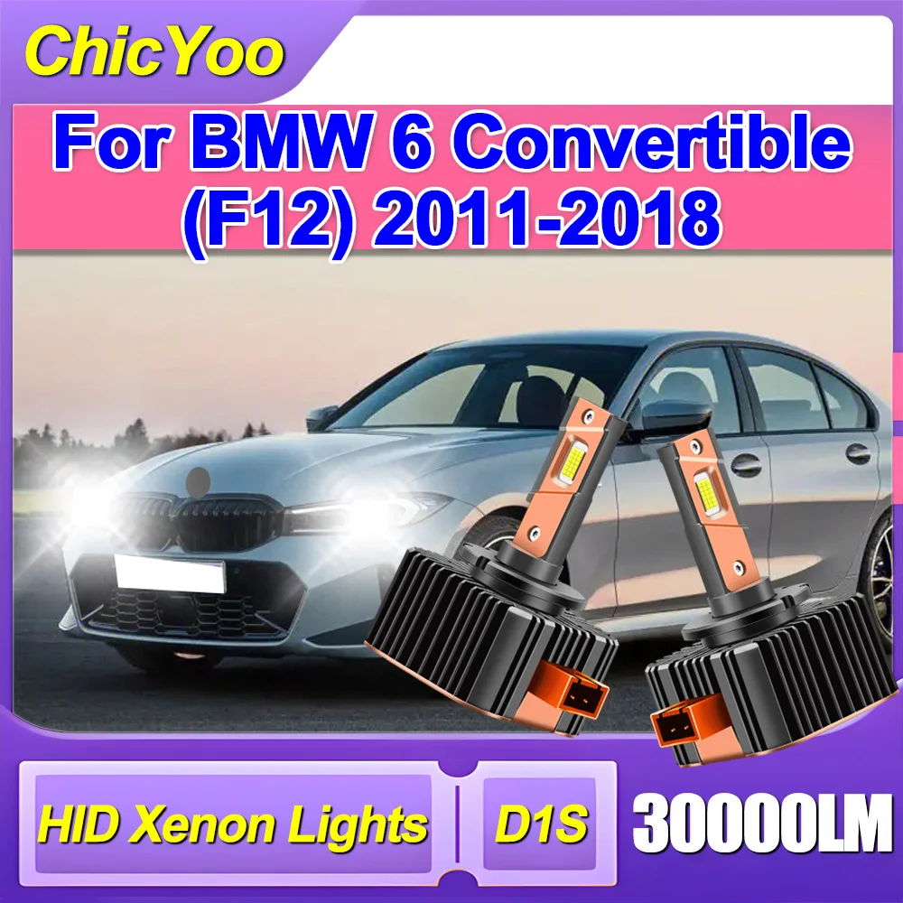 

2PCS Auto HID Xenon Lights D1S 30000LM 120W Canbus LED Headlamps Bulbs 6000K Super White For BMW 6 Convertible (F12) 2011-2018