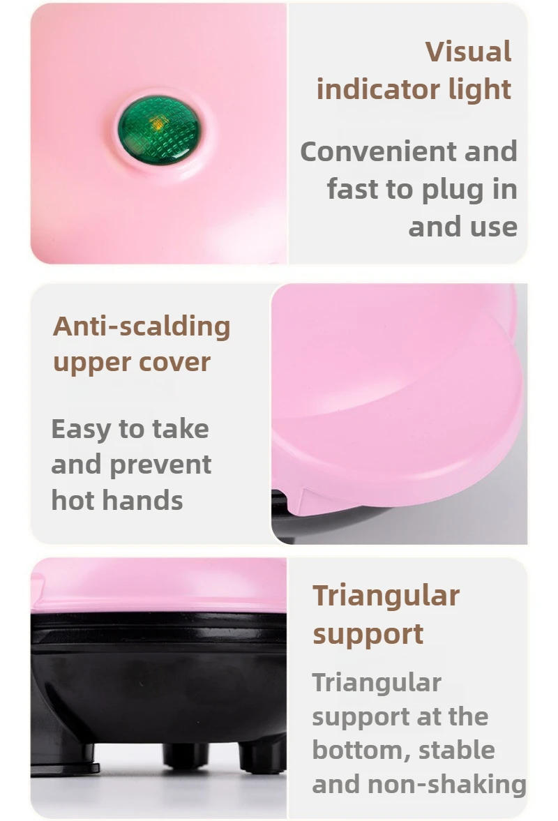 350 واط الكهربائية الهراء صانع المنزلية الخبز فطيرة صانع كعكة الخبز الصغيرة الهراء ساندويتش الإفطار صانع أنبوب التدفئة التدفئة