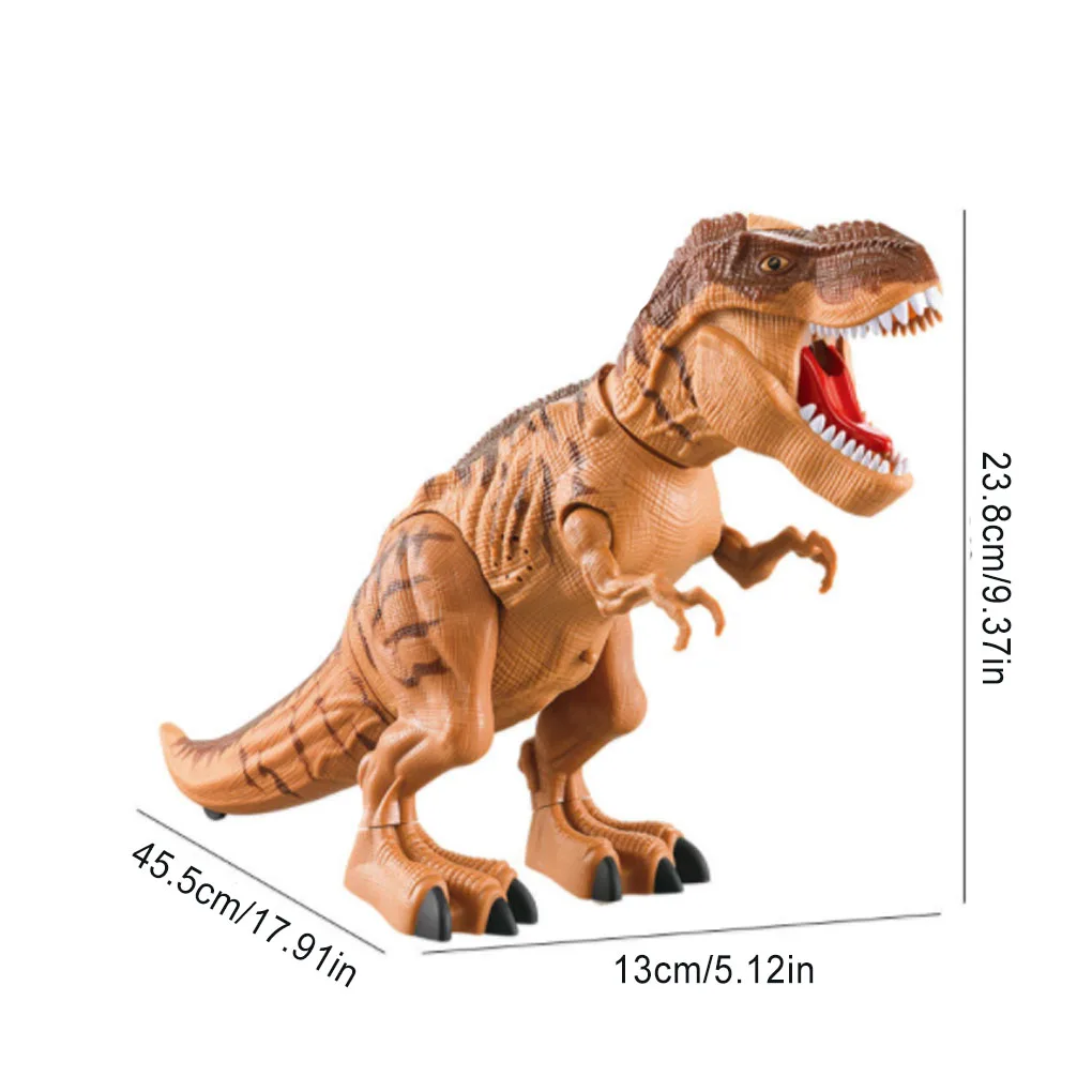 Multiplay elektryczne natryskiwanie dinozaurów zabawki figurka zabawkowa lekkie interaktywne dinozaury miniaturowe domowe dzieci brązowe