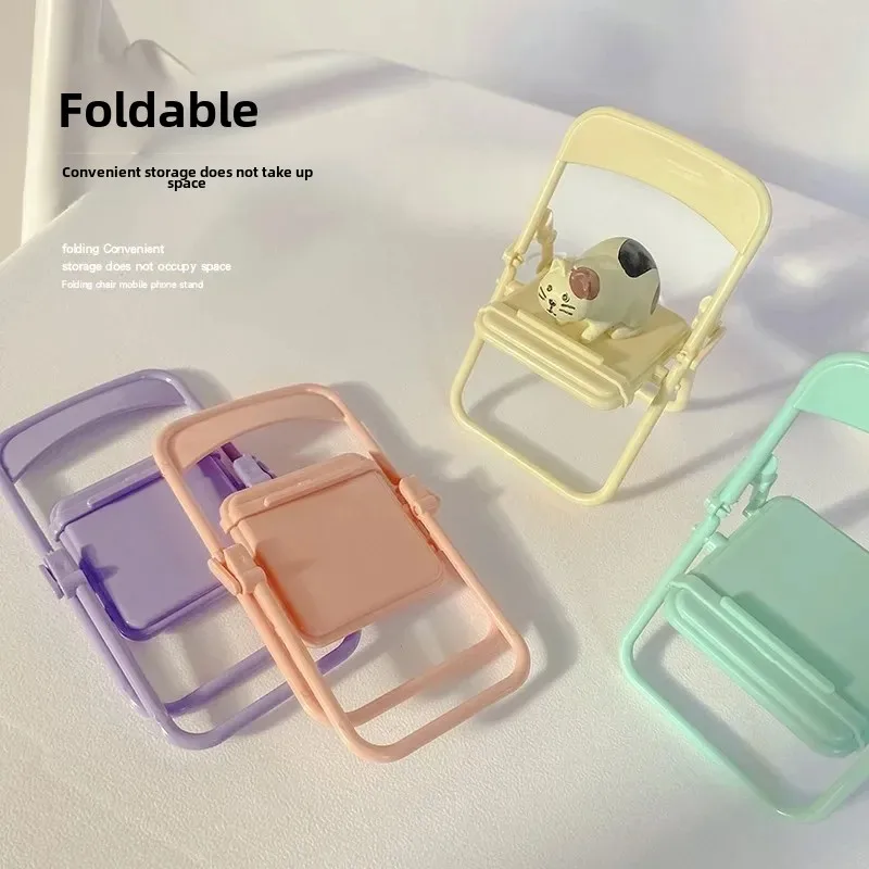 折りたたみ式ミニチェア電話ホルダー、MobileDecoration用のかわいいデスクトップスタンド、子供、ティーン向けのクリエイティブギフト、ホームオフィスデスクアクセサリー