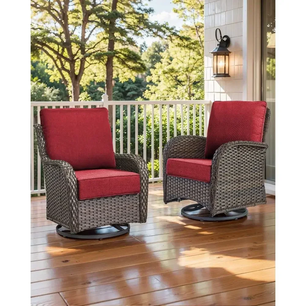6-Inch Outdoor Cushions in 22x24/22x25 Sizes or 5-Piece Patio Furniture Set - Water-Resistant Pillows, Dining, Rocking, Swivel C
