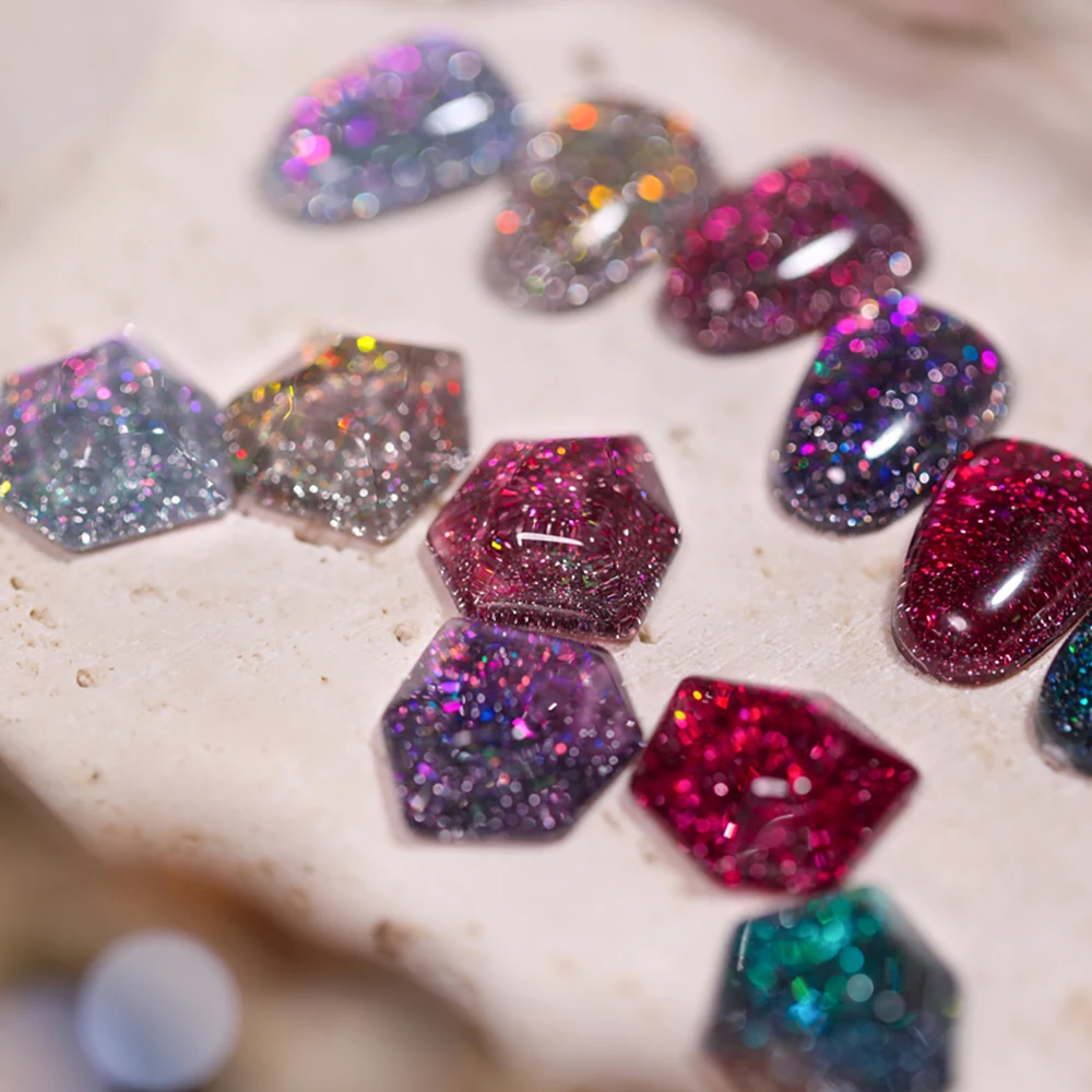 Vendeeni 6 컬러 레이저 글리터 브로큰 다이아몬드 젤 네일 폴리쉬 TPO HEMA FREE UV 소크 오프 젤 바니시 샤이니 네일 아트 젤 래커