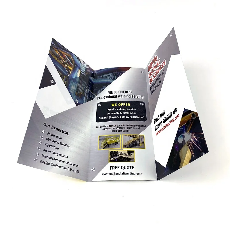 custom.Cheap Price Custom Business Flyer Leaflet High Quality 150gsm Coated Paper Printing Trifold Brochure