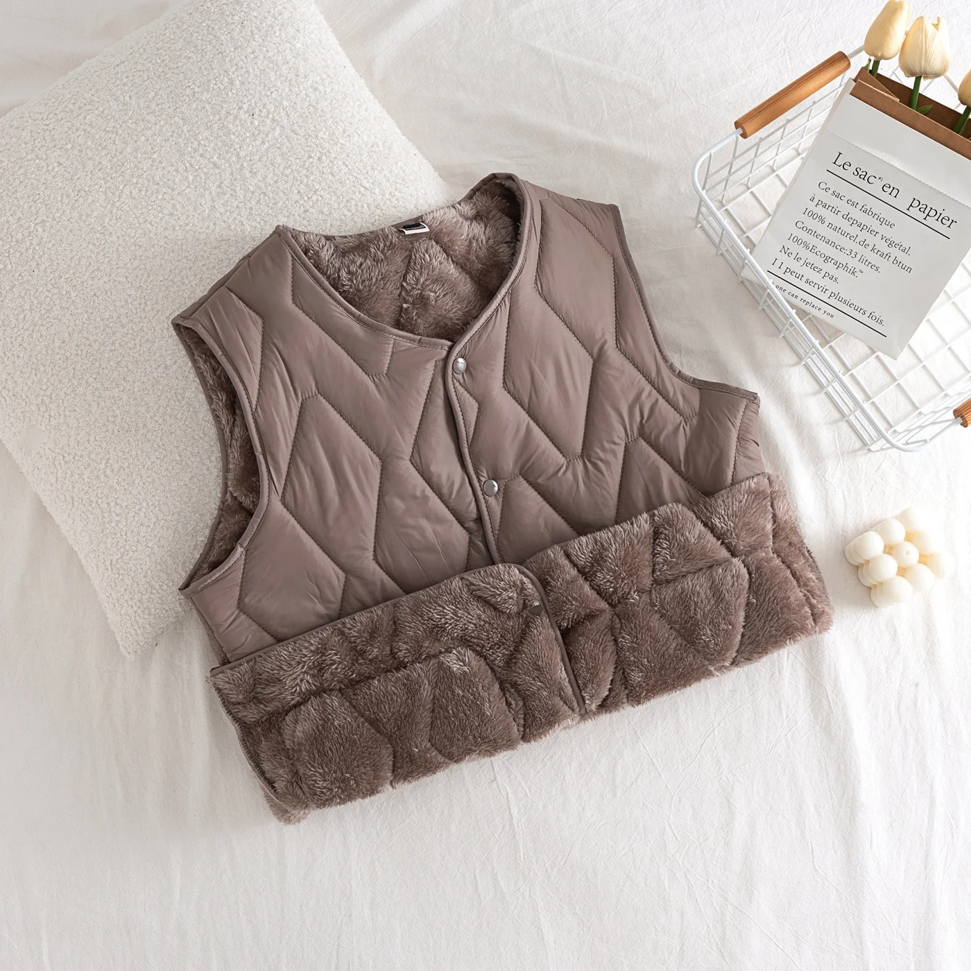 

Женский жилет на подкладке, внутренняя одежда, хлопковый жилет, осень-зима, новый теплый базовый слой, накладка на плечо, полиэфирное волокно