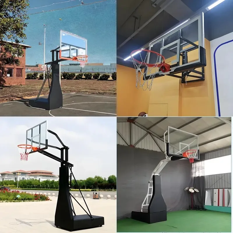 Adjustable Portable Basketball Hoop with PE Backboard Steel Rim HDPE Base Black for Indoor Outdoor Use