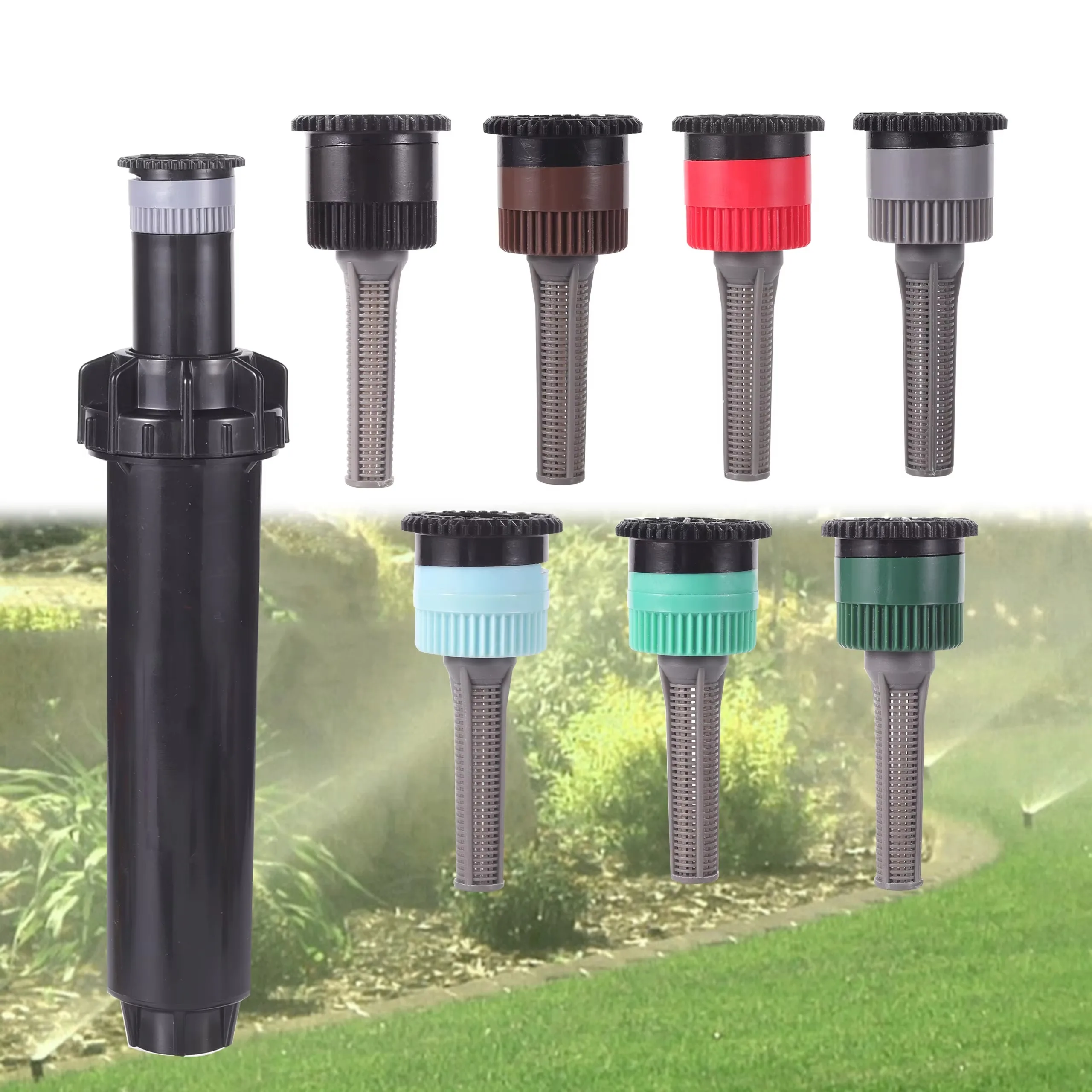 10Pc Popup Sprinkler Replacement Scattering Nozzle 0~360 Degree Adjustable Sprinkler Head Garden Lawn Irrigation 1/2